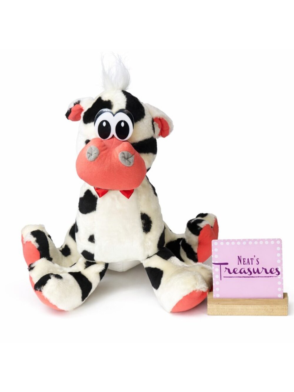 Vintage 1993 Acme Black And White With Pink Nose 17" COW Plush Stuffed Animal